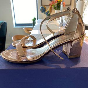 Stuart Weitzman Beige Glass Simple Sandal